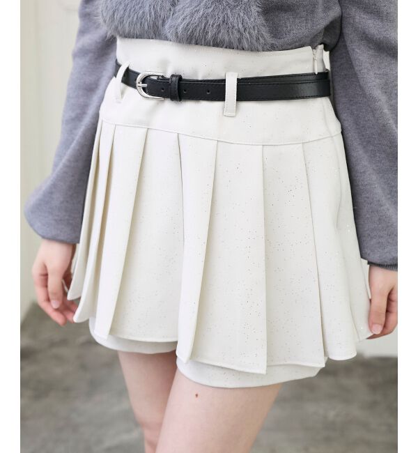  「ベルトセットキラキラミニスカパン」|スカート|