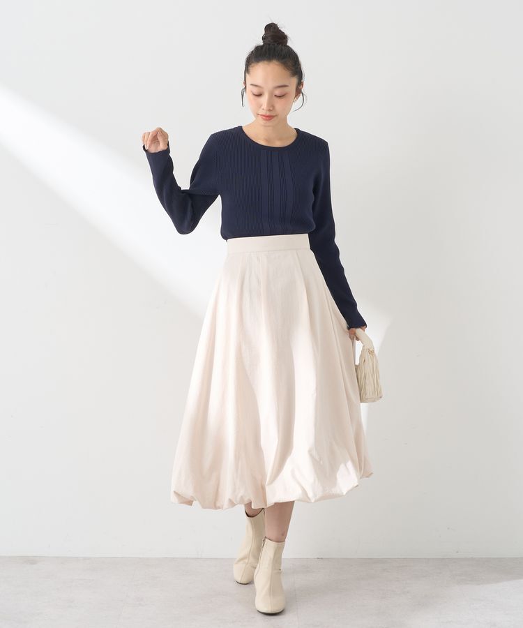 earth music&ecology「パール&ビジュースリーブプルオーバー」|ニット・セーター|