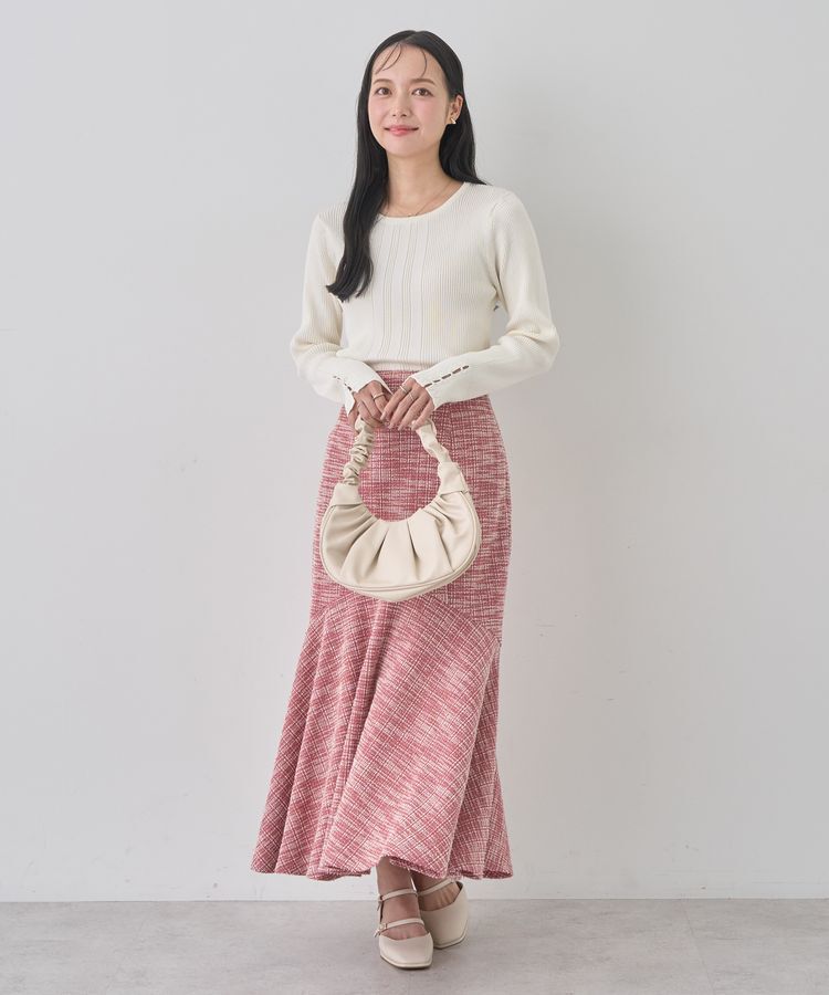 earth music&ecology「パール&ビジュースリーブプルオーバー」|ニット・セーター|