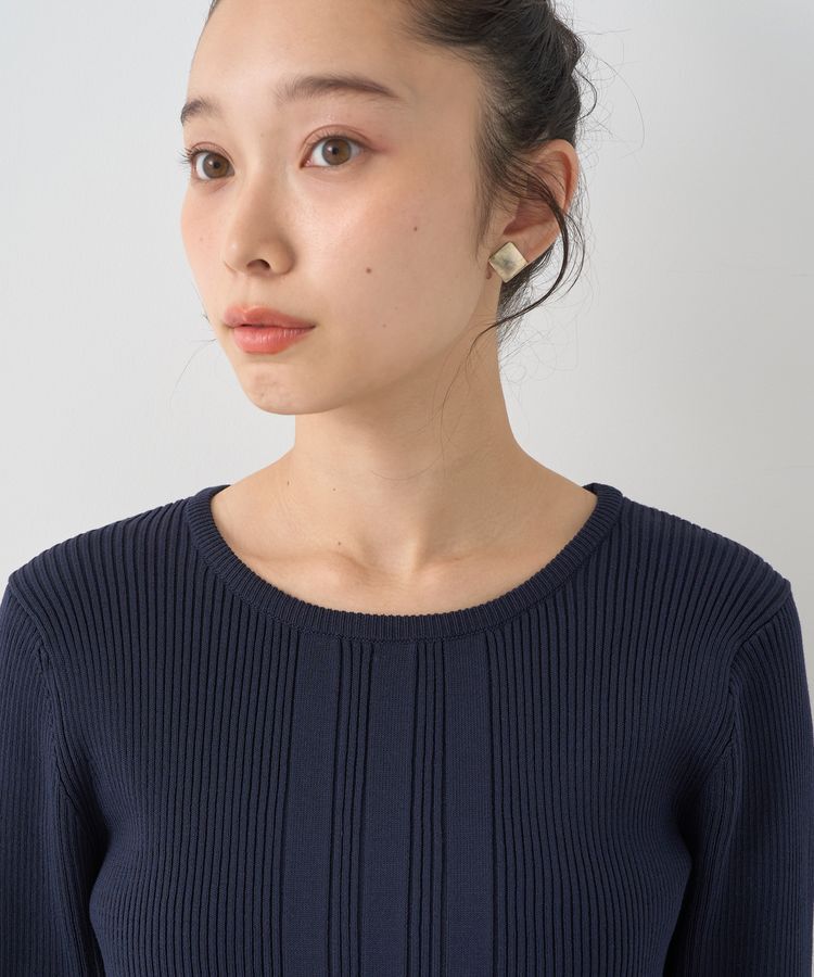 earth music&ecology「パール&ビジュースリーブプルオーバー」|ニット・セーター|