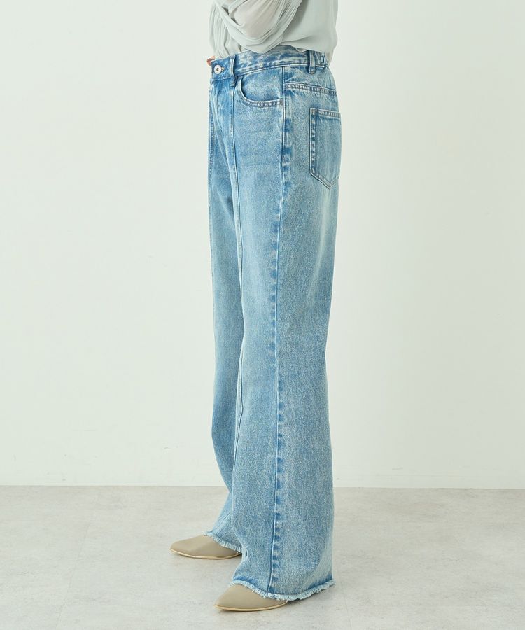 earth music&ecology「フロントシームセミフレアデニムパンツ」|デニム|
