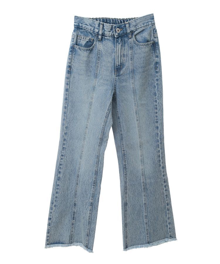 earth music&ecology「フロントシームセミフレアデニムパンツ」|デニム|