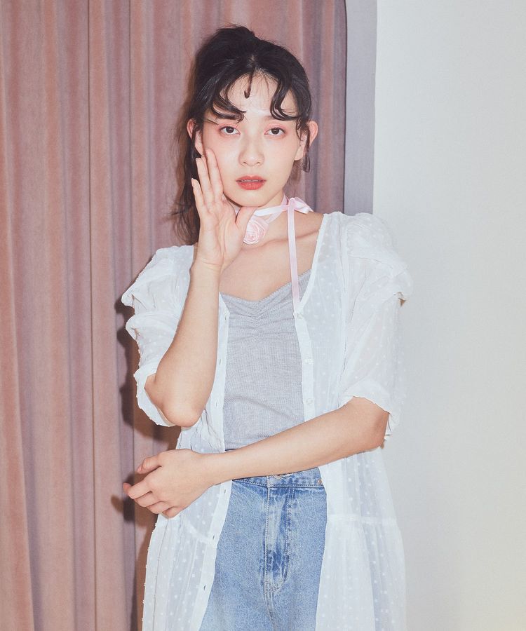 earth music&ecology「ドットドビーシアー羽織ワンピース」|ワンピース|