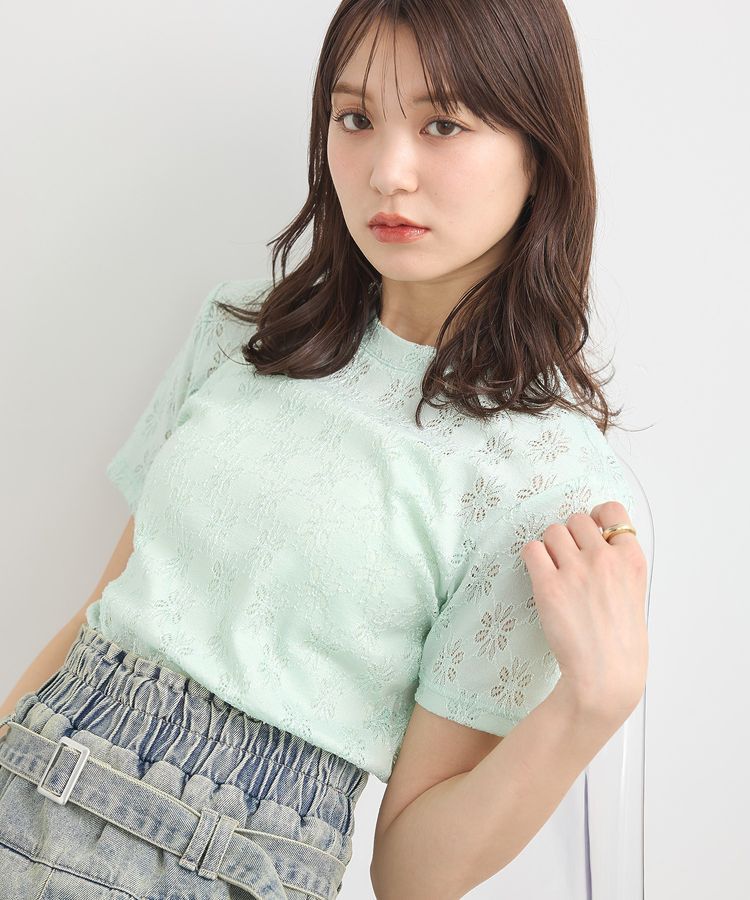 earth music&ecology「フラワーレースプルオーバー」|Tシャツ・カットソー|