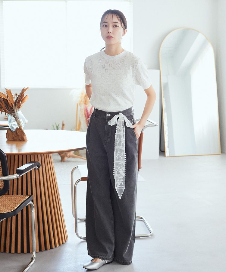 earth music&ecology「フラワーレースプルオーバー」|Tシャツ・カットソー|