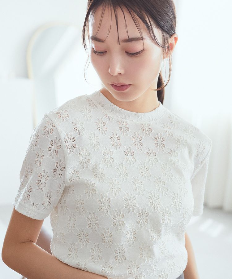 earth music&ecology「フラワーレースプルオーバー」|Tシャツ・カットソー|