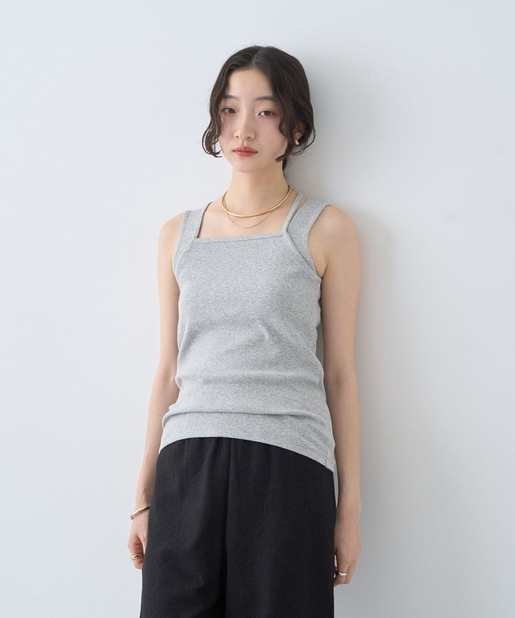 earth music&ecology「レイヤードカットタンクトップ」|キャミソール|