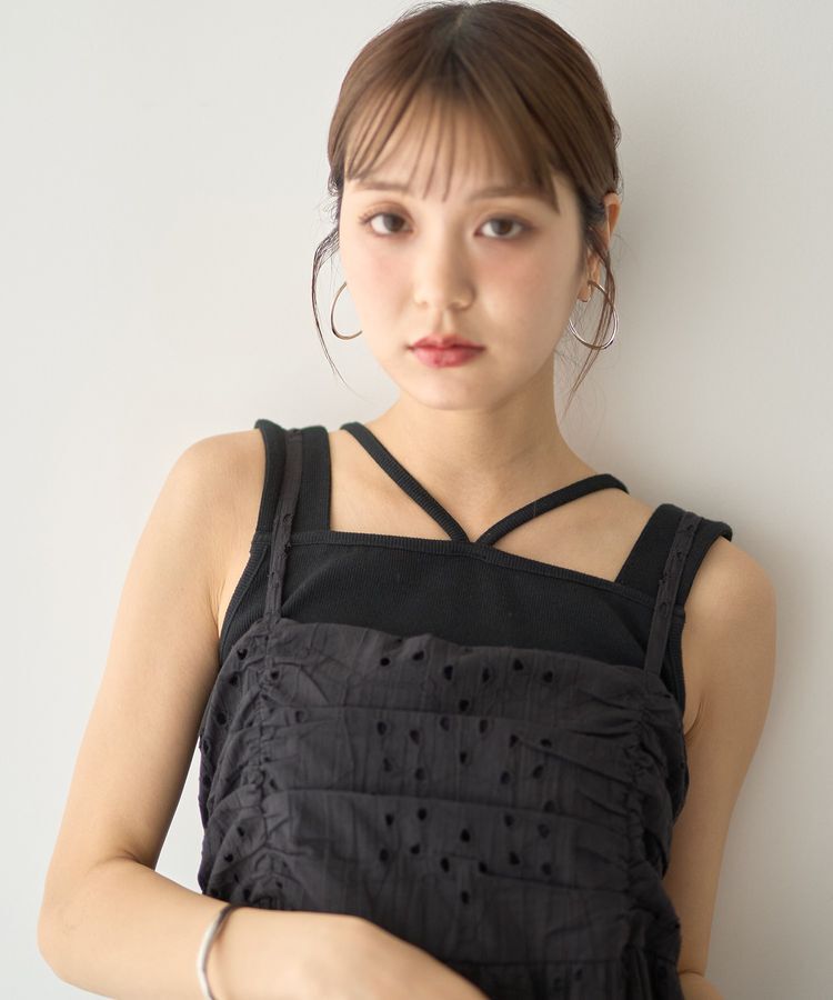 earth music&ecology「レイヤードカットタンクトップ」|キャミソール|
