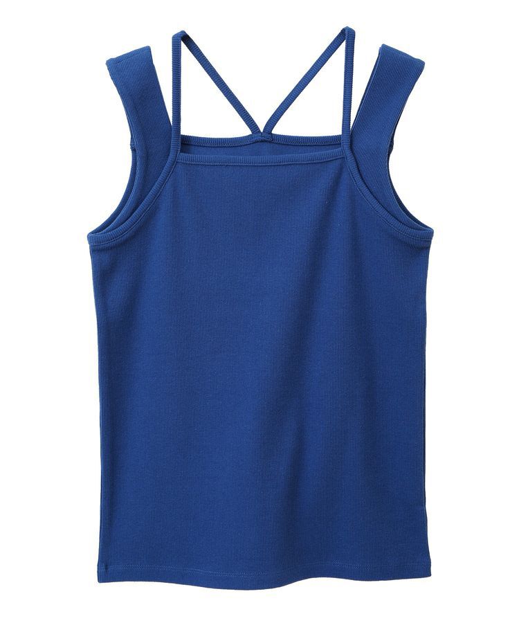 earth music&ecology「レイヤードカットタンクトップ」|キャミソール|Blue