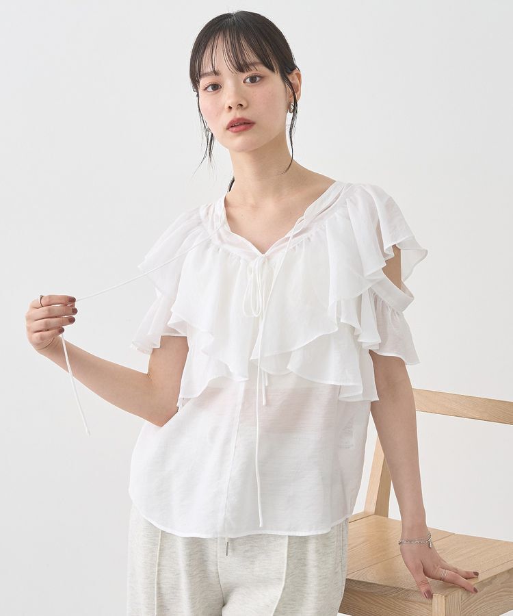 earth music&ecology「2WAYフリルブラウス」|シャツ・ブラウス|White