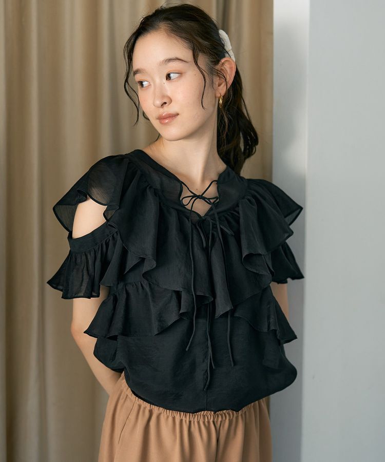 earth music&ecology「2WAYフリルブラウス」|シャツ・ブラウス|