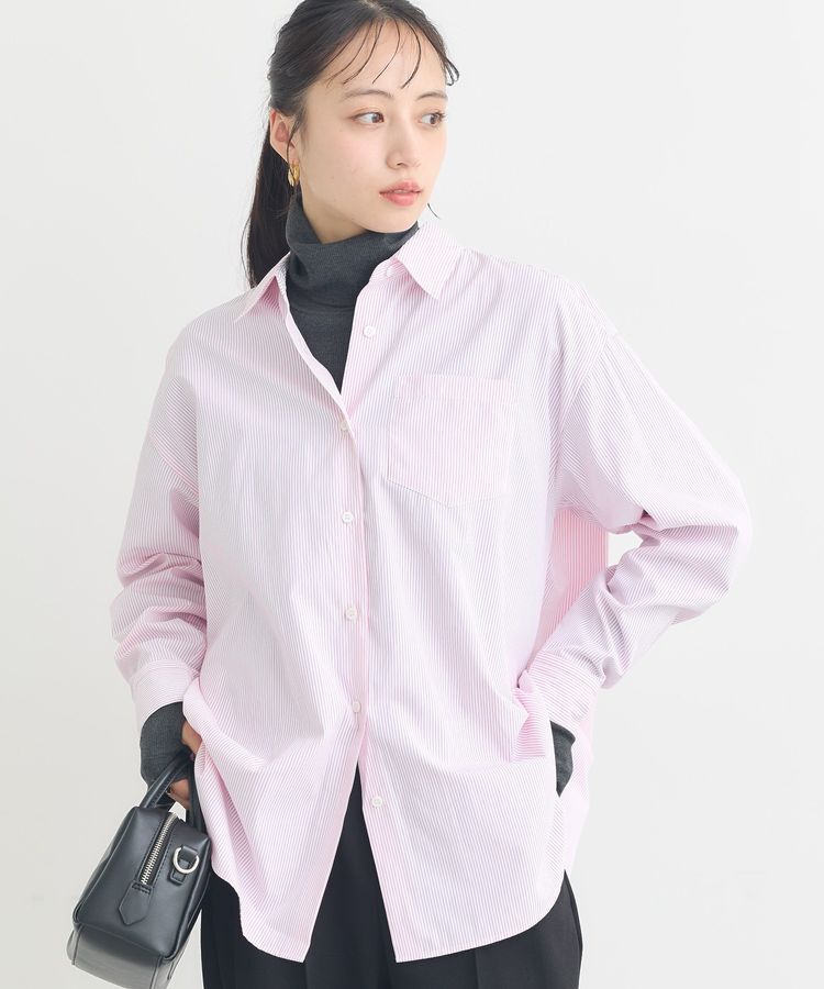earth music&ecology「【予約】スタンダードシャツ」|シャツ・ブラウス|Stripe Pink