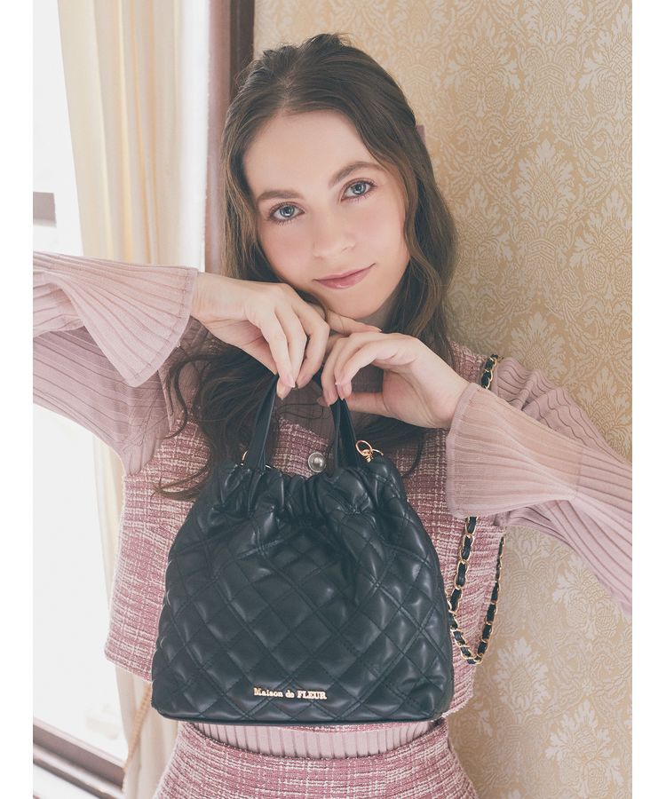 Maison de FLEUR「キルティング巾着バッグ」|その他|