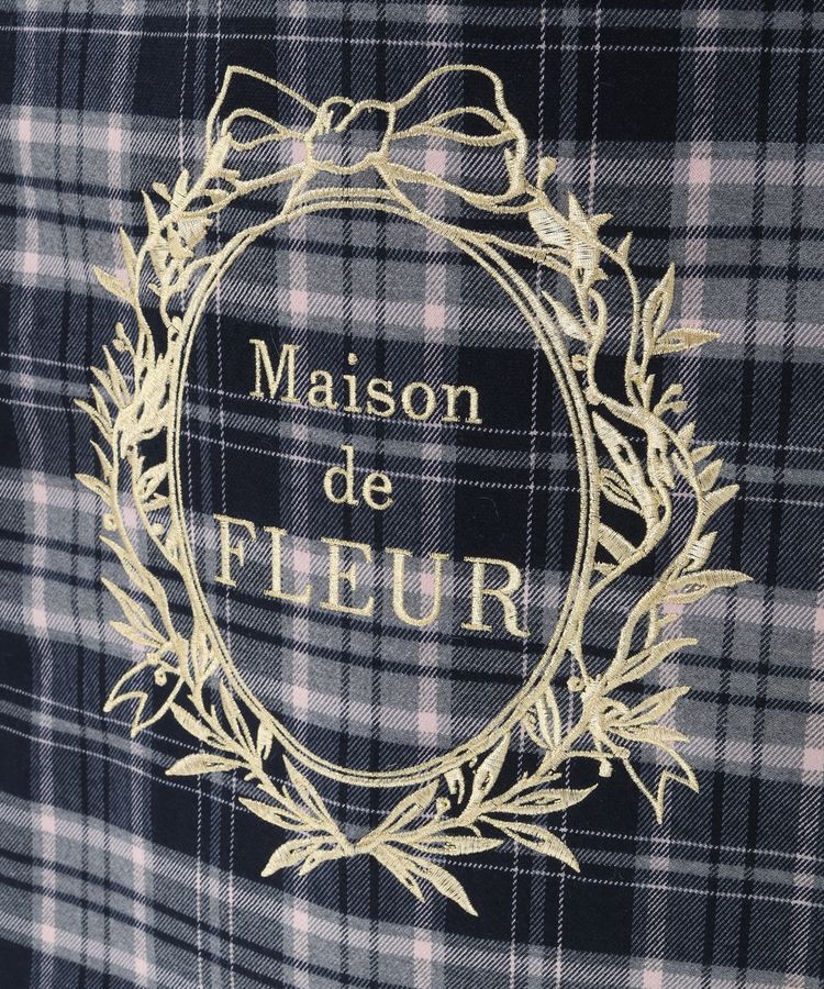Maison de FLEUR「チェックリボンロゴ刺繍スクエアトートバッグ」|トートバッグ|
