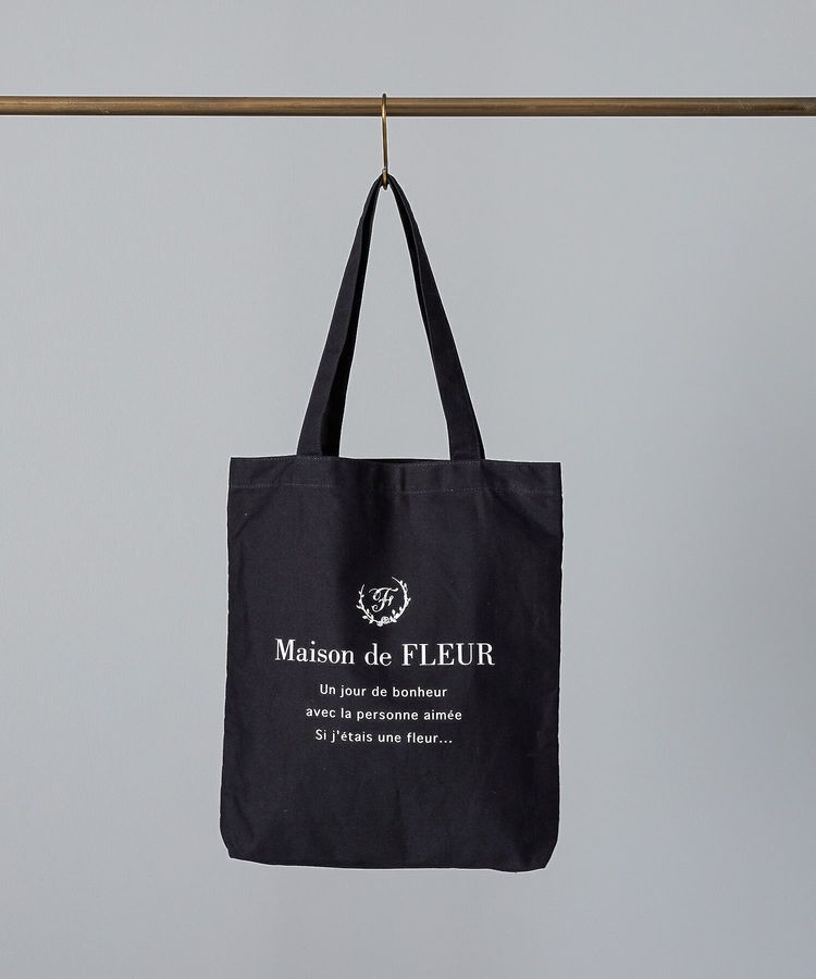 Maison de FLEUR「EC限定ブランドロゴプリントキャンバストート」|トートバッグ|ブラック