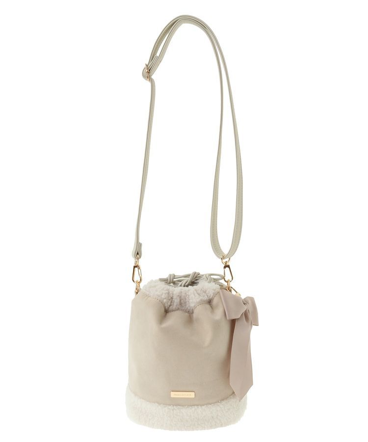 Maison de FLEUR「ムートン風巾着ショルダーバッグ」|ショルダー・メッセンジャー|アイボリー
