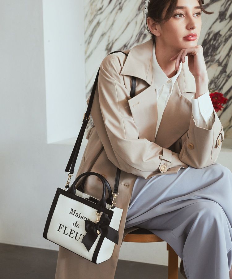 Maison de FLEUR「ロゴ刺繍キャンバス2Wayトートバッグ」|トートバッグ|