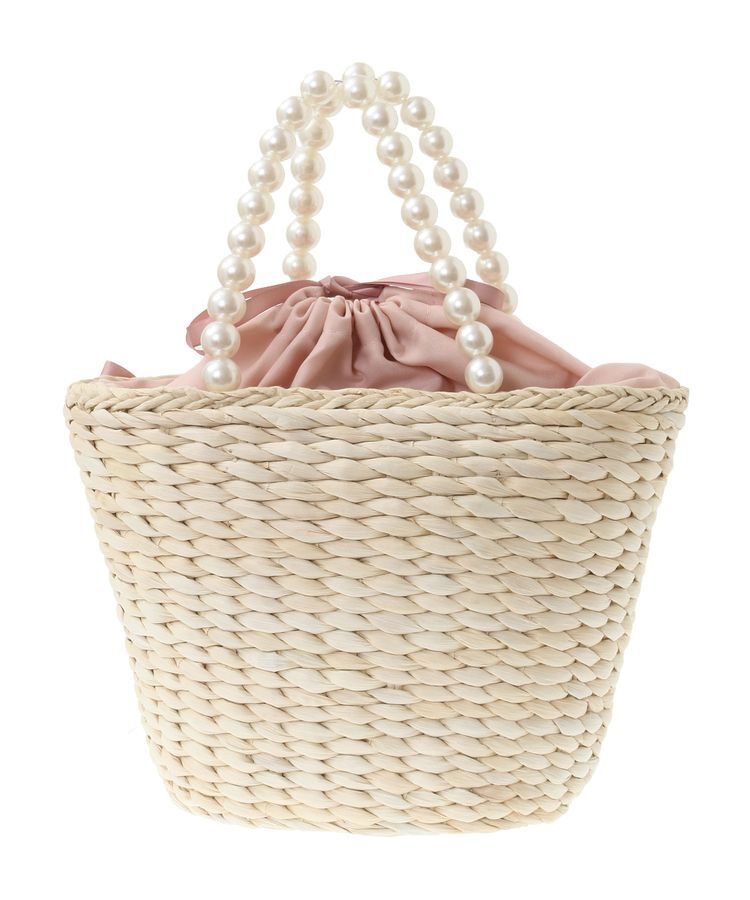 Maison de FLEUR「パールハンドルメイズリボンカゴバッグ」|ハンドバッグ|