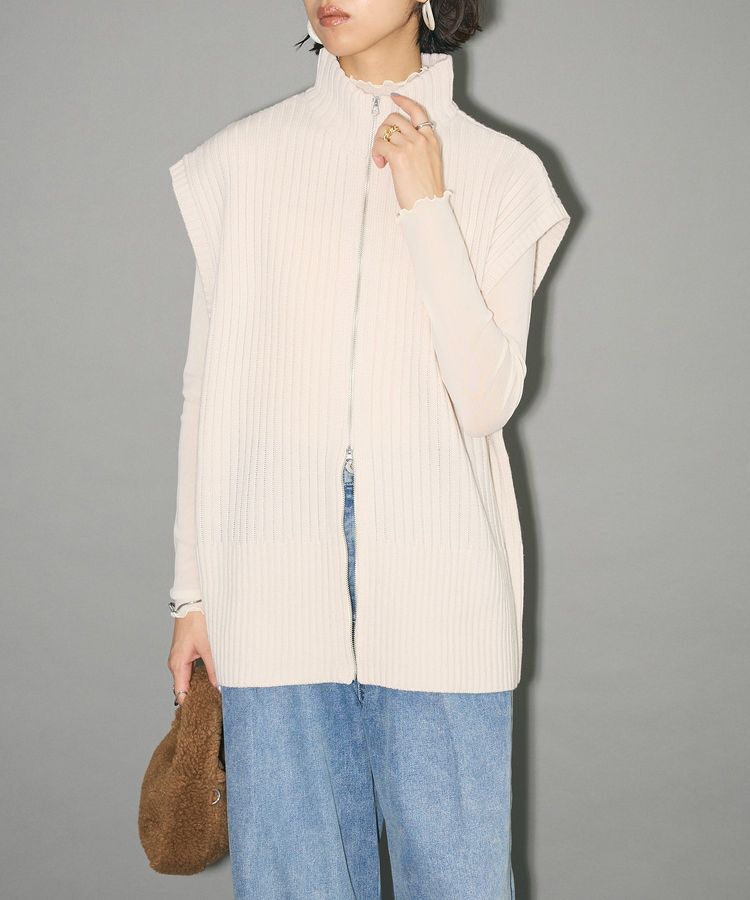 AnriettMusee「フロントジップベスト」|ベスト・ジレ|