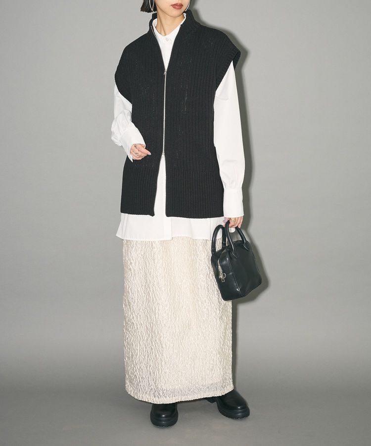 AnriettMusee「フロントジップベスト」|ベスト・ジレ|