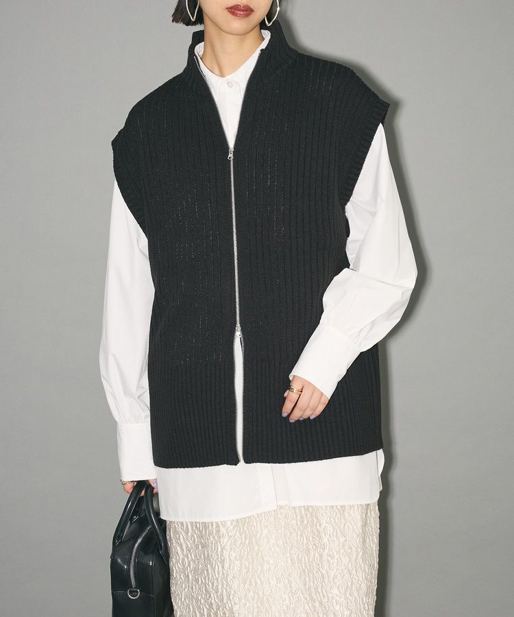AnriettMusee「フロントジップベスト」|ベスト・ジレ|