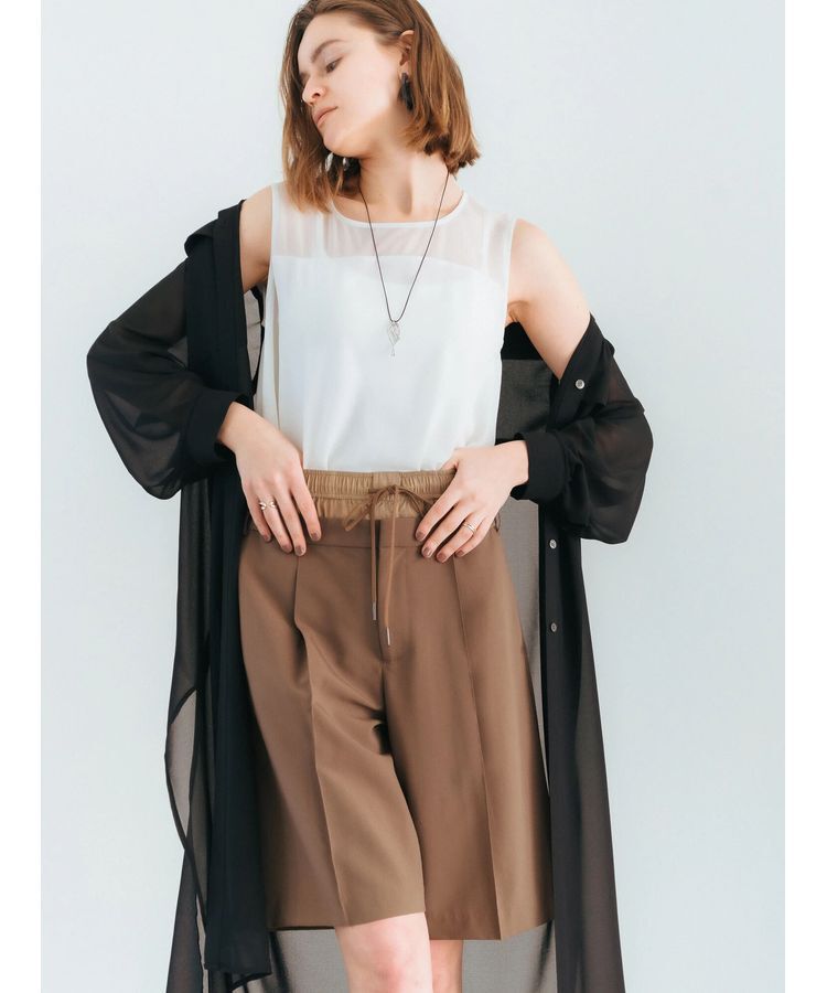 Editt by YECCA VECCA「Wウエストハーフパンツ」|その他|Brown