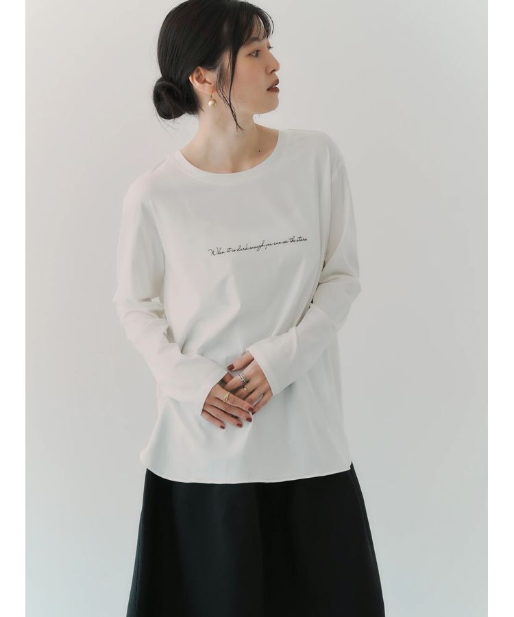 YECCA VECCA「ラウンドヘム長袖ロゴTee」|Tシャツ・カットソー|
