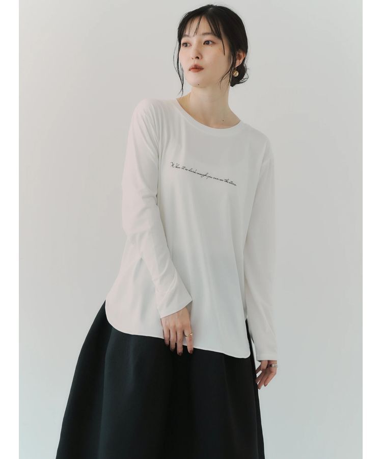 YECCA VECCA「ラウンドヘム長袖ロゴTee」|Tシャツ・カットソー|