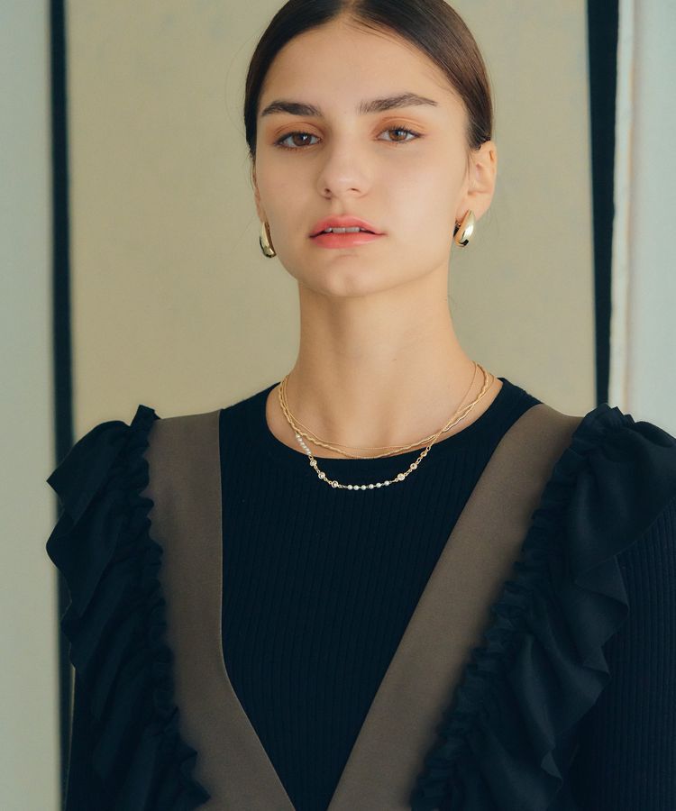 YECCA VECCA「チェーン&times;パールネックレス」|ネックレス|