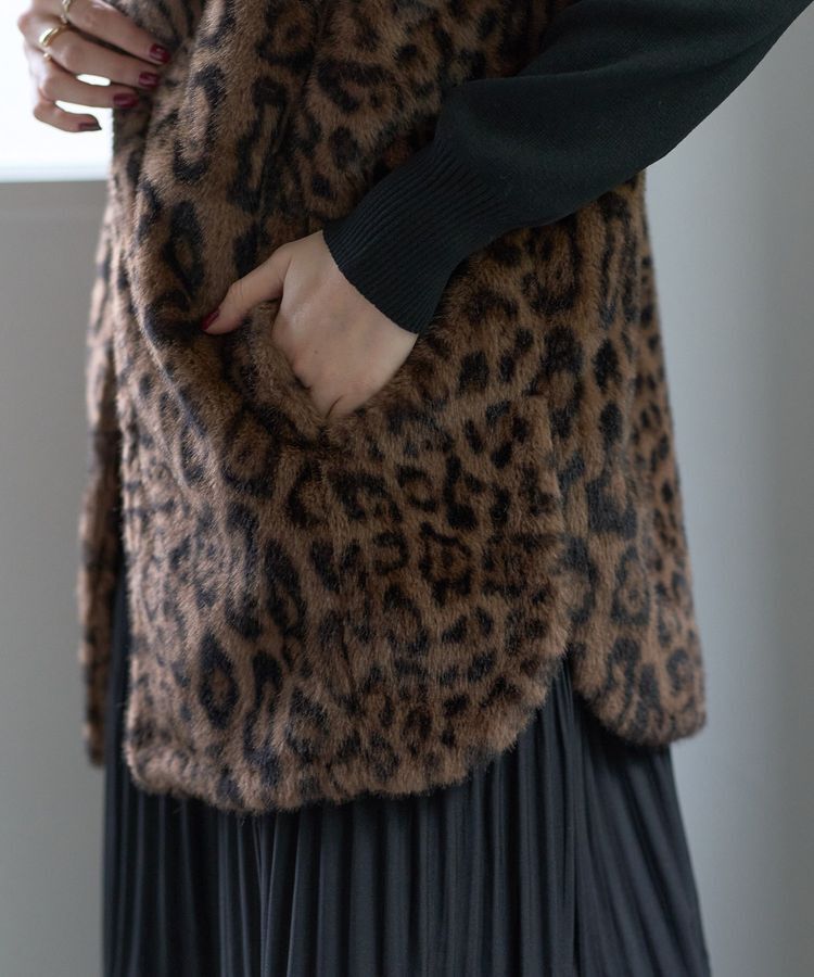 Editt by YECCA VECCA「レオパード柄ファージレ」|ブルゾン・スタジャン|