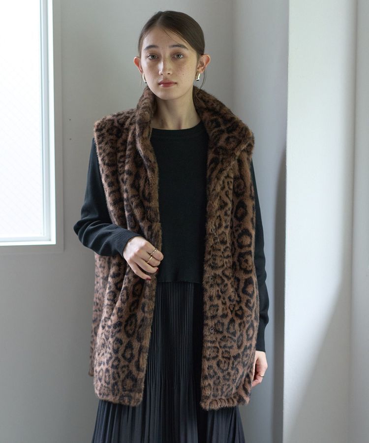 Editt by YECCA VECCA「レオパード柄ファージレ」|ブルゾン・スタジャン|