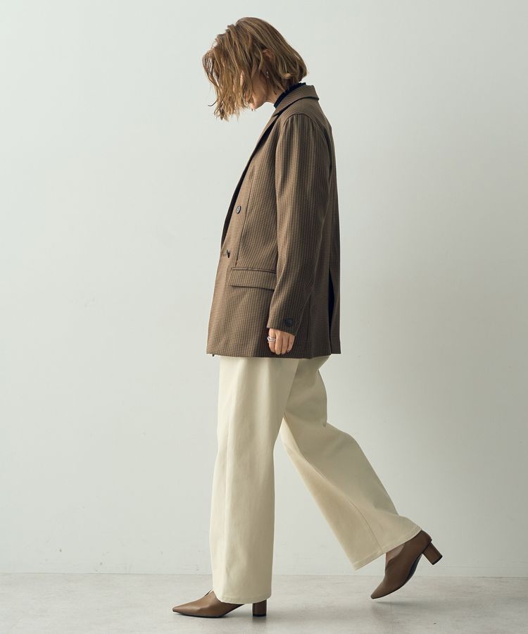 YECCA VECCA「チェック柄ロングジャケット②」|テーラードジャケット|