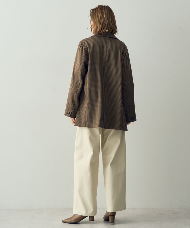 YECCA VECCA「チェック柄ロングジャケット②」|テーラードジャケット|