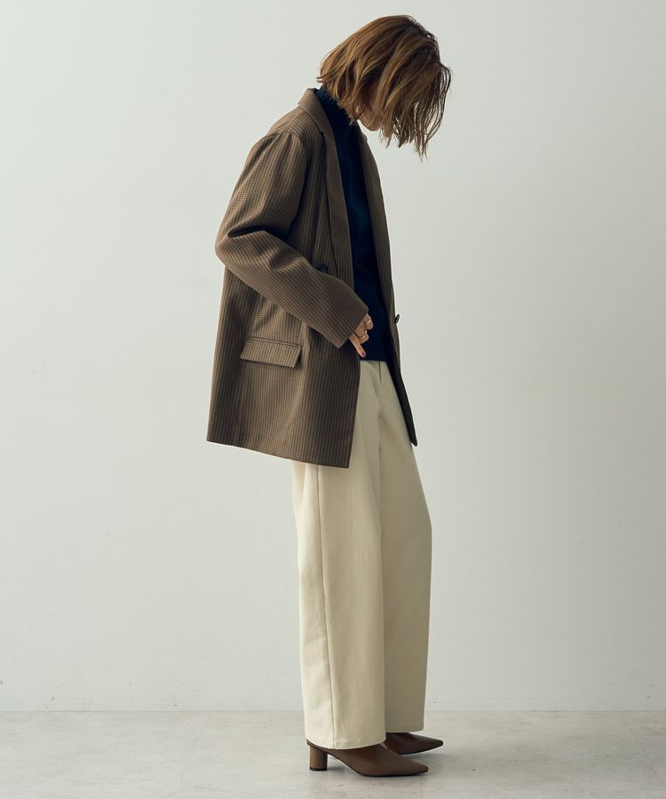 YECCA VECCA「チェック柄ロングジャケット②」|テーラードジャケット|