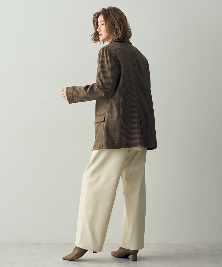 YECCA VECCA「チェック柄ロングジャケット②」|テーラードジャケット|