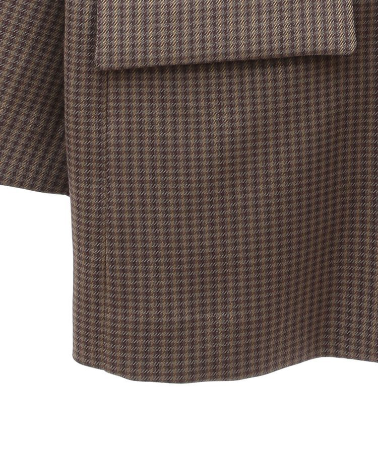 YECCA VECCA「チェック柄ロングジャケット②」|テーラードジャケット|