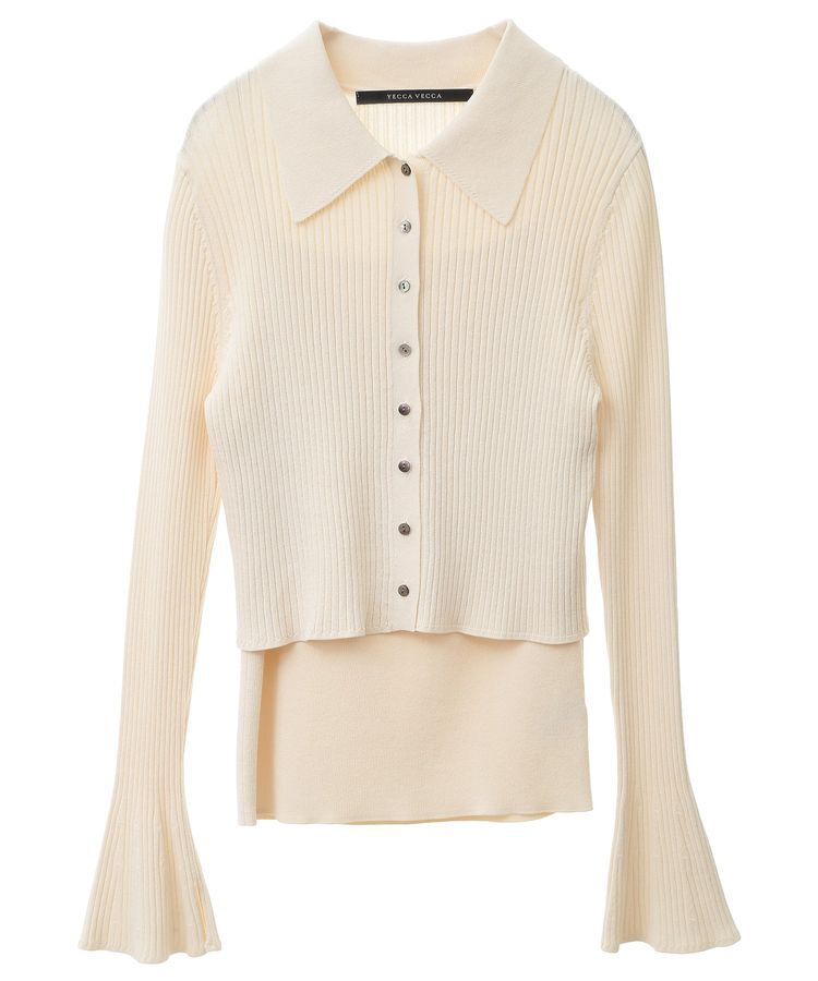 YECCA VECCA「【2点SET】キャミセット襟付きカーディガン」|カーディガン|