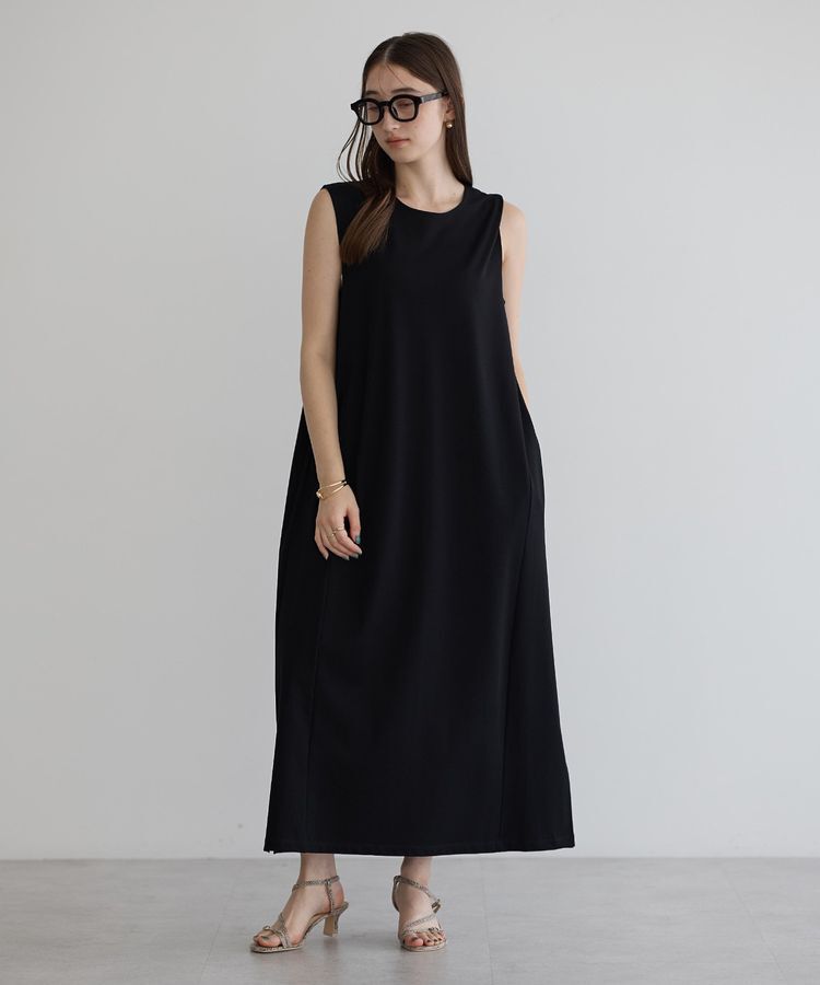 YECCA VECCA「2wayノースリーブカットワンピース」|ワンピース|Black
