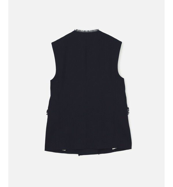 allureville「【セットアップ対応可能】麻調カルゼフリンジジレ」|ベスト・ジレ|