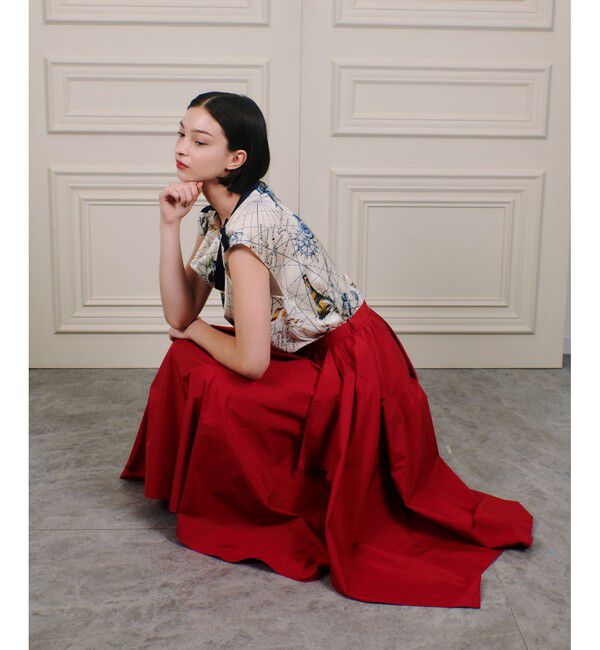 LOULOU WILLOUGHBY「【LOULOU WILLOUGHBY】イレギュラーラッフルスカート」|フレア|