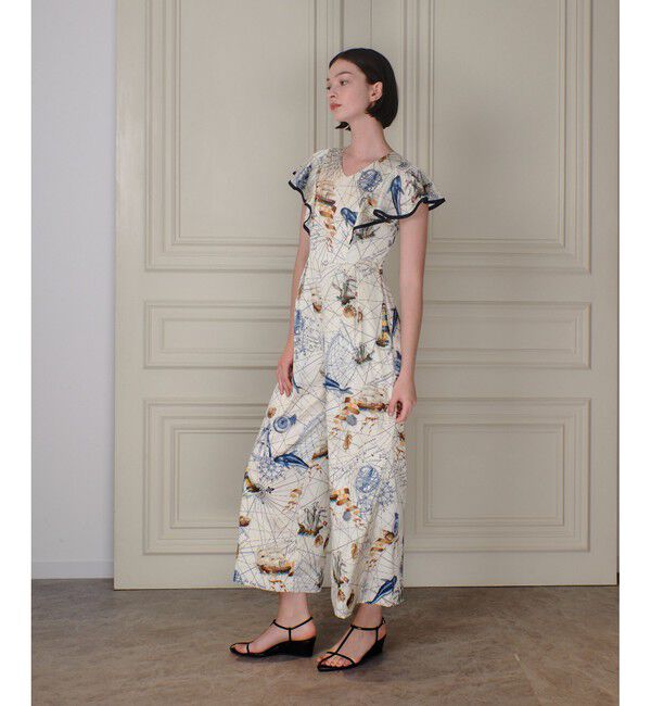 LOULOU WILLOUGHBY「【LOULOU WILLOUGHBY】voyageプリントオールインワン」|オールインワン|