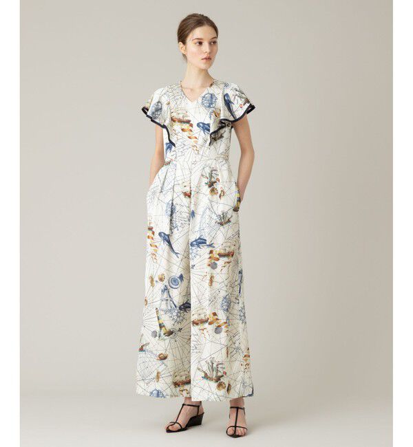 LOULOU WILLOUGHBY「【LOULOU WILLOUGHBY】voyageプリントオールインワン」|オールインワン|