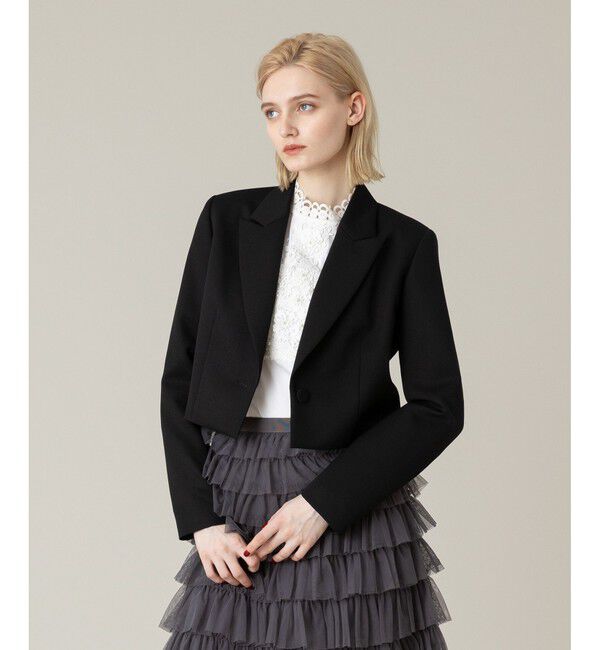 LOULOU WILLOUGHBY「【LOULOU WILLOUGHBY】ルマーノツイルショートジャケット」|テーラードジャケット|