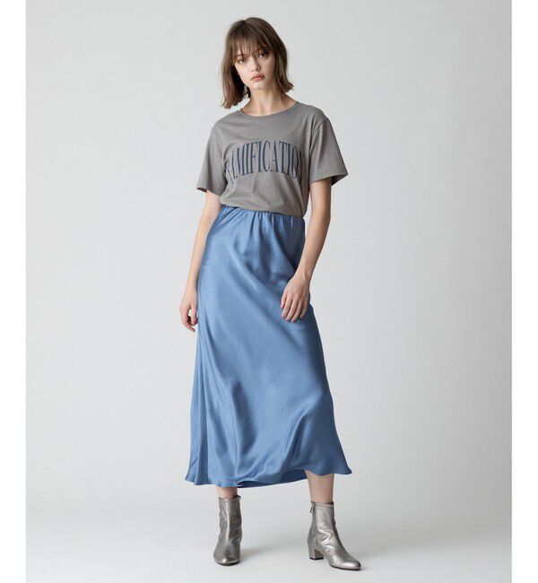 allureville「サテンバイヤスナロースカート」|スカート|