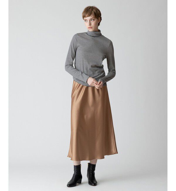 allureville「サテンバイヤスナロースカート」|スカート|