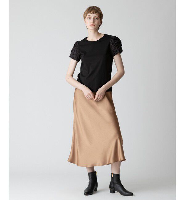 allureville「サテンバイヤスナロースカート」|スカート|