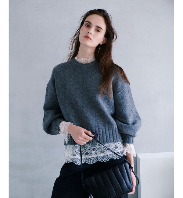 allureville「ウールカシミヤランタンスリーブプルオーバー」|ニット・セーター|