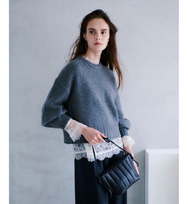 allureville「ウールカシミヤランタンスリーブプルオーバー」|ニット・セーター|