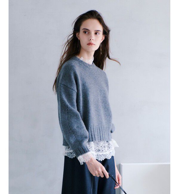 allureville「ウールカシミヤランタンスリーブプルオーバー」|ニット・セーター|