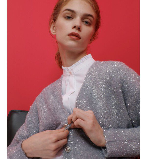 LOULOU WILLOUGHBY「【LOULOU WILLOUGHBY】フィルムフェザーミドルカーディガン」|カーディガン|